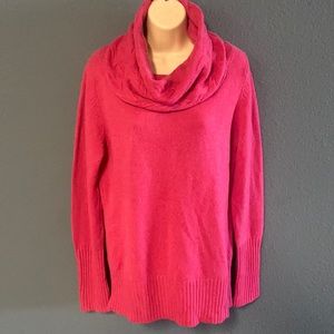 Banana Republic Pink 100% cashmere Cowl Neck sweater size XL
